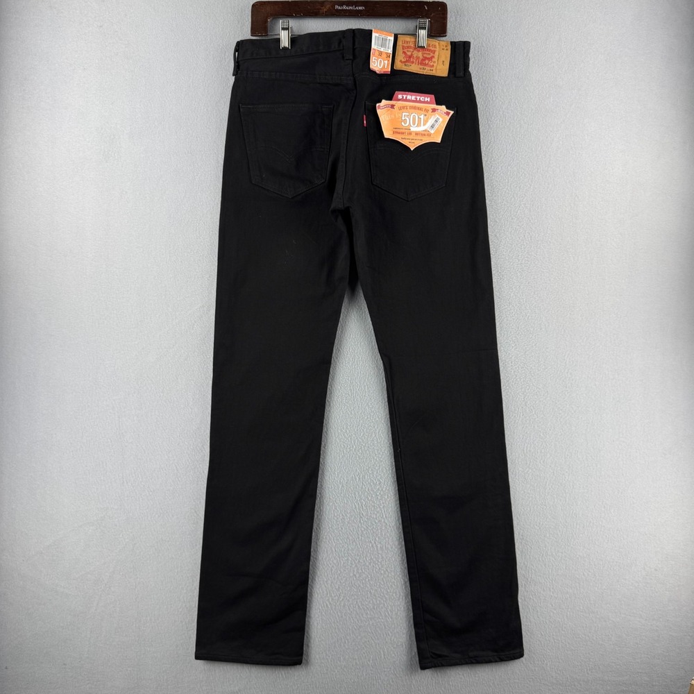 Levis Jeans Mens 32x34 Black 501‎ Straight Leg Button Fly Deadstock